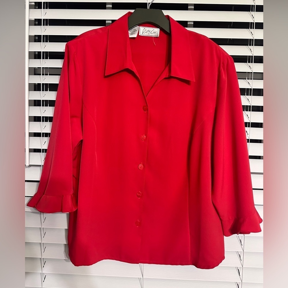 Kathy Che  3/4 sleeve button down shirt Size 18